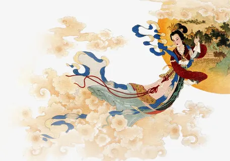 中国风奔月的嫦娥中秋免抠