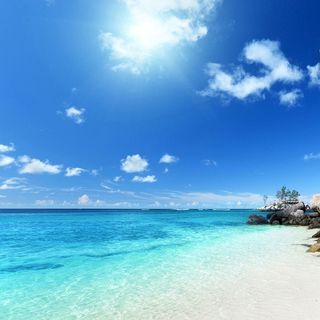 蓝色清新海岸风景背景高清