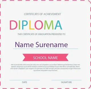 虚线边框毕业证免抠