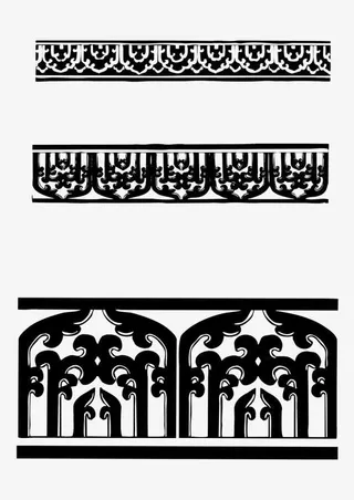 条形矢量藏族花纹免抠
