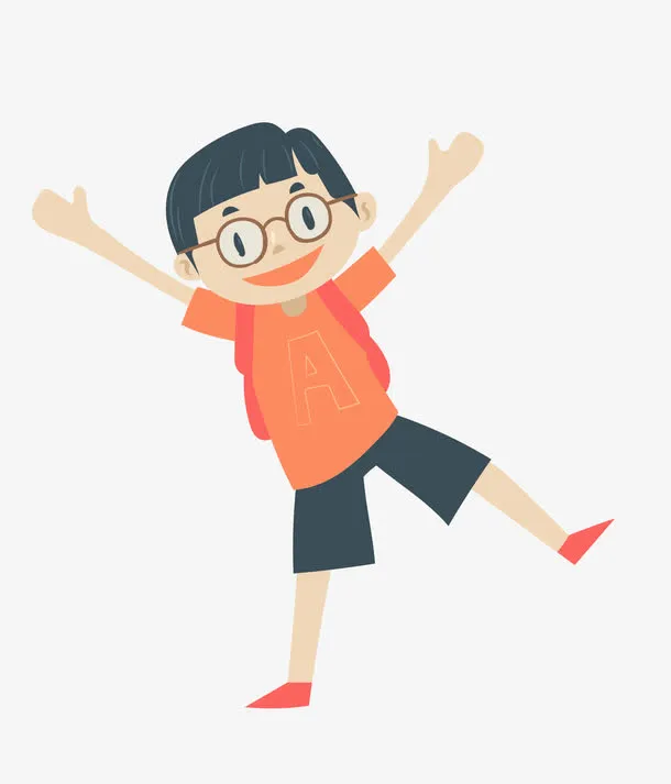 矢量卡通手绘拥抱男孩免抠