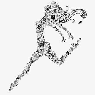 春天女孩剪影免抠