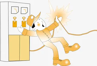 防止触电插画免抠