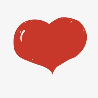红色手绘爱心免抠