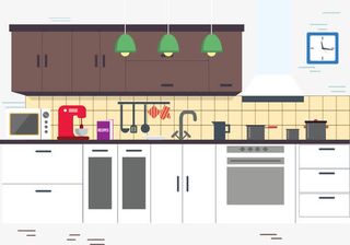 矢量整洁厨房免抠
