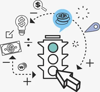 手绘红绿灯免抠