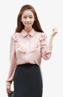 粉色上衣美女免抠