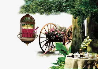 地产海报元素花车免抠