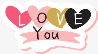 情人节浪漫卡通标签免抠