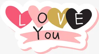 情人节浪漫卡通标签免抠