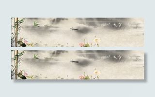 唯美淡雅中国风banner背景