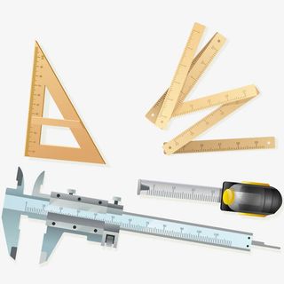 卡通室内设计制图尺子设计免抠