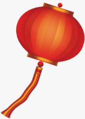 红色手绘灯笼装饰免抠
