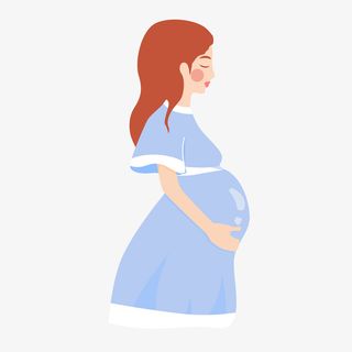 矢量卡通唯美孕妇免抠