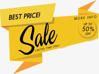 电商折纸促销标签免抠