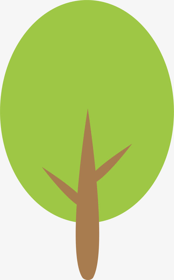 绿色卡通小树植物免抠