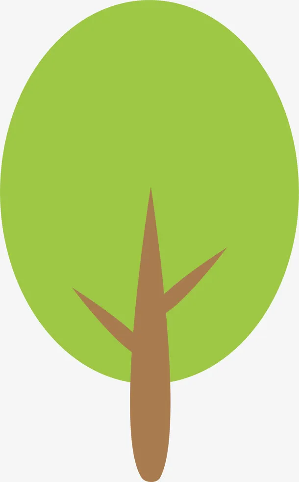 绿色卡通小树植物免抠