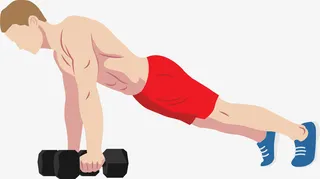 做俯卧撑的男人插画免抠