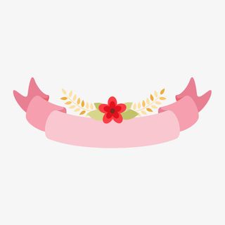 手绘鲜花装饰标题框免抠