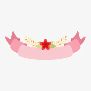 手绘鲜花装饰标题框免抠