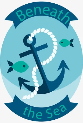 蓝色的钓鱼钩免抠