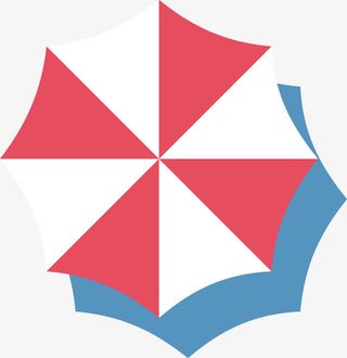 彩色遮阳伞旅行箱日记本旅游旅行免抠