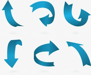 矢量手绘蓝色箭头免抠