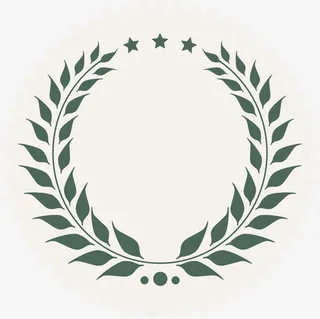 绿色树枝徽章免抠