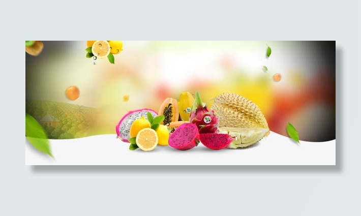 淘宝美食大气水果清新网站背景banner免抠