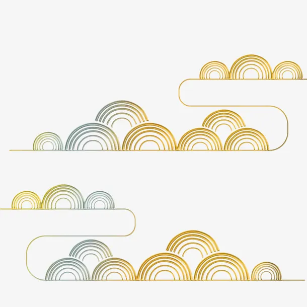 线性祥云素材PNG免抠