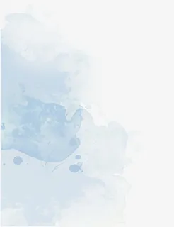 蓝色水彩古风晕染免抠