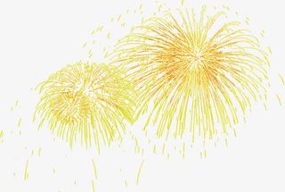黄色唯美盛开烟花免抠