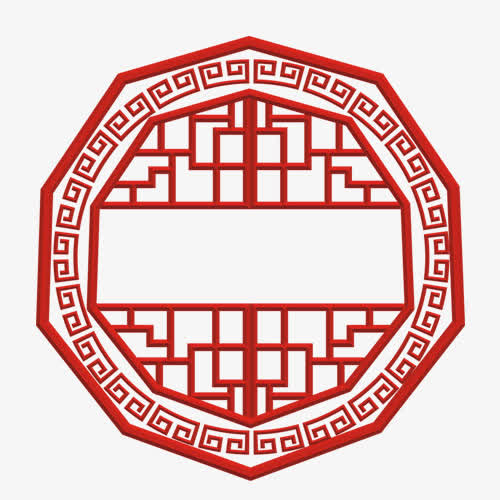 中国风格栅底纹免抠