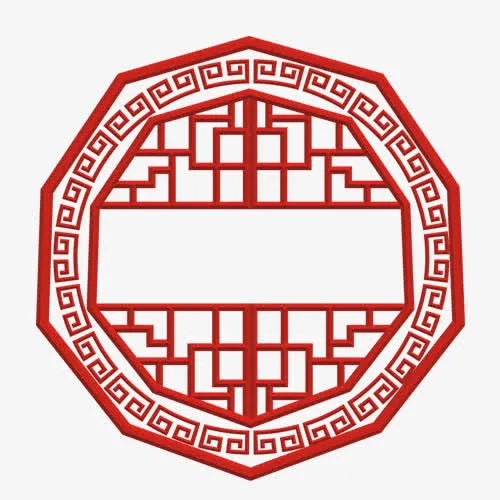 中国风格栅底纹免抠