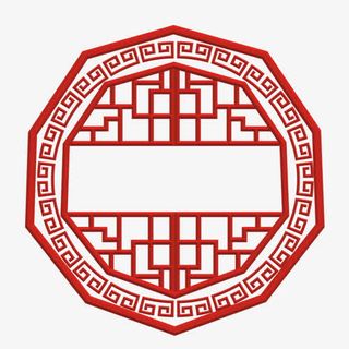 中国风格栅底纹免抠