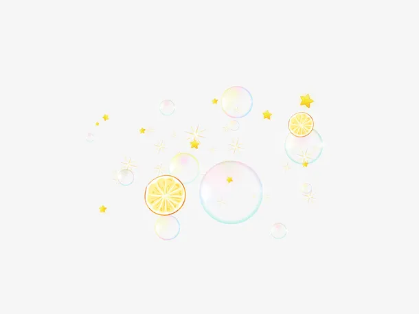 Q版可爱水果气泡装饰免抠