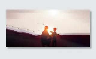 父亲节文艺简约淘宝海报背景高清