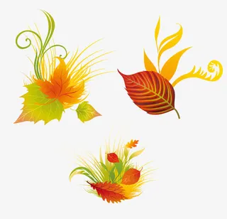 秋季卡通树叶免抠