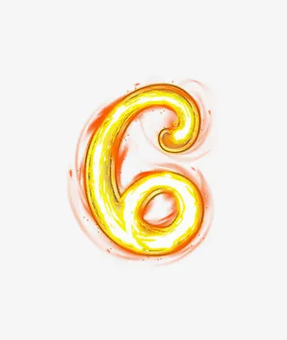 荧光棒字母数字6免抠