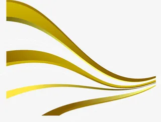 矢量金色动感曲线免抠