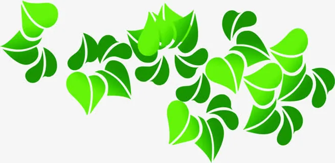 唯美清新春天树叶卡通免抠