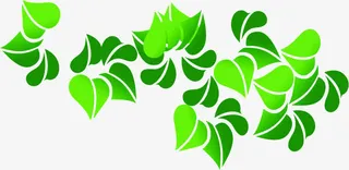唯美清新春天树叶卡通免抠