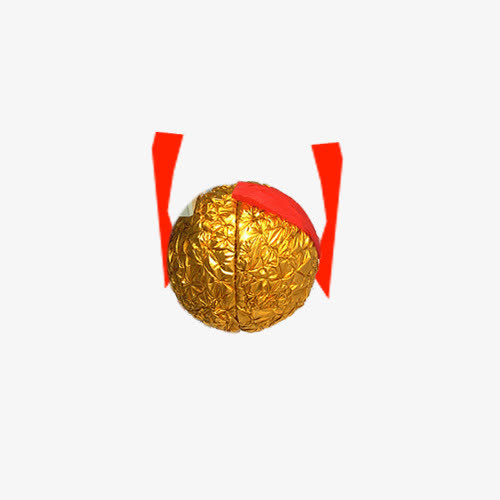 金色球上的丝带免抠