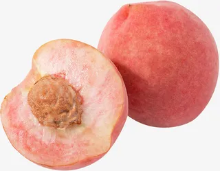 新鲜切开的桃子免抠