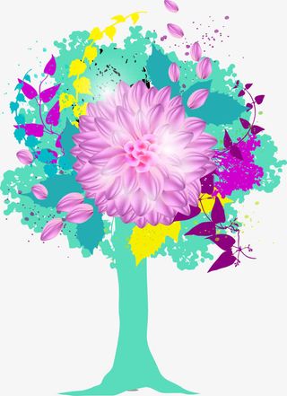 绚丽色彩春夏植物免抠