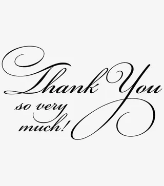 手绘感谢英文艺术字免抠