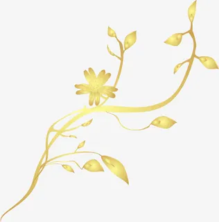 黄色藤蔓花边招聘免抠 黄色藤蔓花边招聘免抠