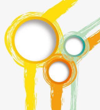 精美彩色喷绘圆圈造型PPT元素免抠