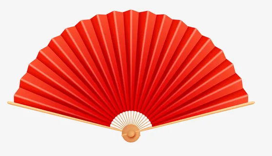 红色扇子喜庆免抠节日元旦/春节/元宵元素 红色扇子喜庆免抠节日元旦/春节/元宵元素
