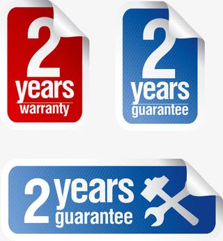 红蓝色2周年纪念贴纸矢量图免抠